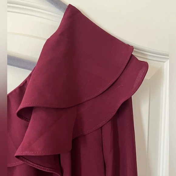 Maette Burgundy Polyester Drop Shoulder Blouse Women’s Size Small - Picture 7 of 13
